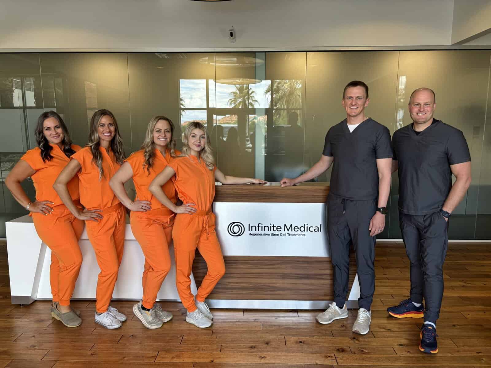 Front desk staff and medical team at Infinite Medical, specializing in stem cell and regenerative therapies in St. George, Utah.